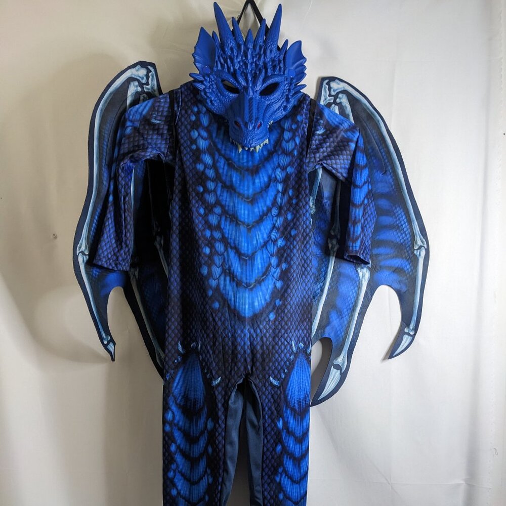 Blue Dragon Kids Costume with Mask and Wings